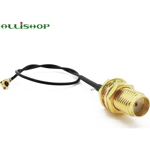 ALLISHOP 10pcs Pigtail Cable Antenna extension GSM GPS Coaxial IPX IPEX UFL to SMA female jack 1.13 cable router WiFi 15CM
