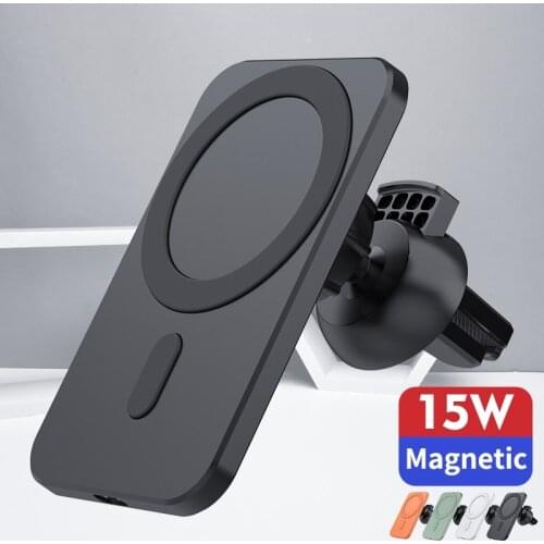 15W Mag Charger Safe Wireless Chargers Car Mount For iPhone 12 Pro Max 12Mini Macsafe Magnetic Car Phone Holder Qi Fast Charging