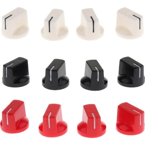 4 Pack Plastic Flat Pointer Guitar Amp Effect Pedal Knobs Pointer Knob for Acoustic Electric Guitar Parts Accessories