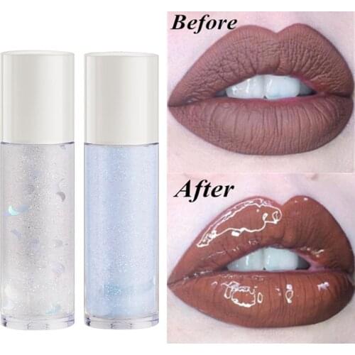 Shiny transparent lip oil moisturizing lasting plump refreshing color lock lip gloss set lasting fade lip line lip care makeup