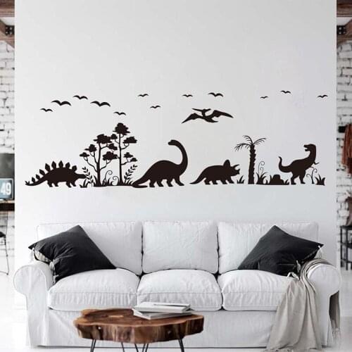 Large Dinosaur Tree Bird Vinyl Sticker T-rex Decal-Jurassic Park Forest Dinosaur Nature Vinyl Wall Sticker-Living Room E16