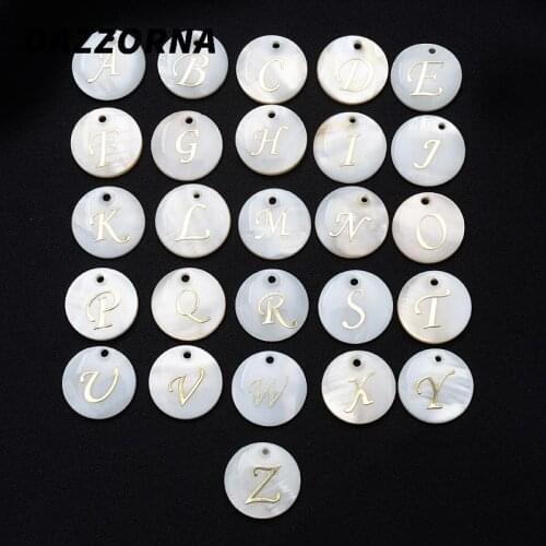 Natural Shell Letter Spacer Beads 10/20Pcs Charm Alphabet A-Z Mother Of Pearl Shell Beads DIY Necklace Bracelet Ring Accessories