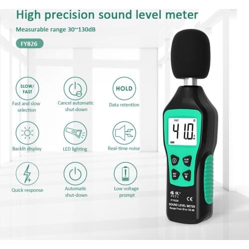 Digital Sound level meter Decibel meter Noise Audio detector 30~130db Fast/Slow Two Modes Noise Meter Measurement