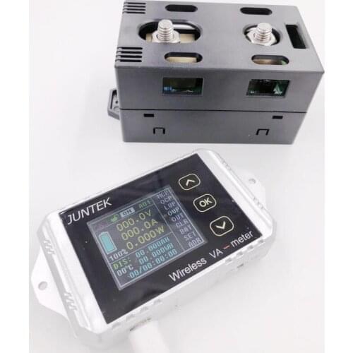 DC 120v 200A LCD Combo Meter Wireless Voltage current KWh Watt Meter 12v 24v 48v Battery Capacity Power monitoring + 200A Shunt