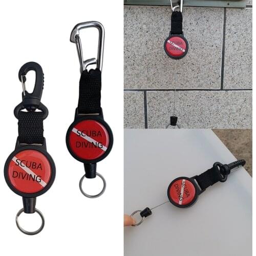 Scuba Diving Lanyard Stainless Steel /Nylon Retractor Cameras Dive Lights Holder Acces Snorkeling Light Camera BCD Safety Clip