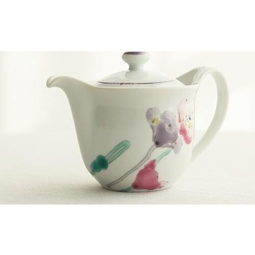 Nine valley burn imported from Japan writer hand-painted flowers stainless steel sieve ceramic teapot tea for the cause