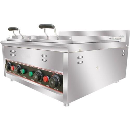 Double head 4KW gyoza Automatic Dumpling Fried Machine commercial dumpling Gyoza cooker Pan grill fryer
