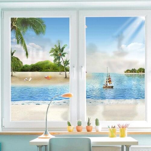 Customized self-adhesive frosted glass film office window toilet bathroom frosted sticker glass sticker light opaque