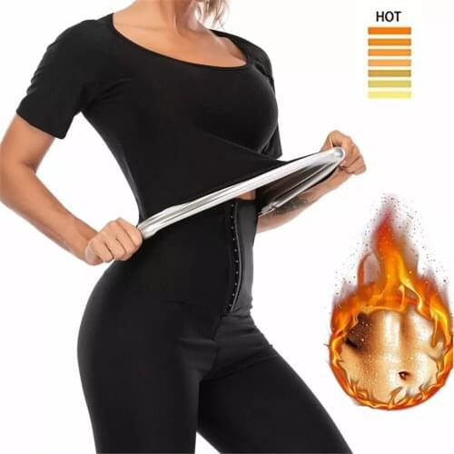 Shapewear Waist Shaper Corset Women Short Sleeve Neoprene Sweat Sauna Vest Silver Ion Coating Body Shapers Vest Waist Trainer
