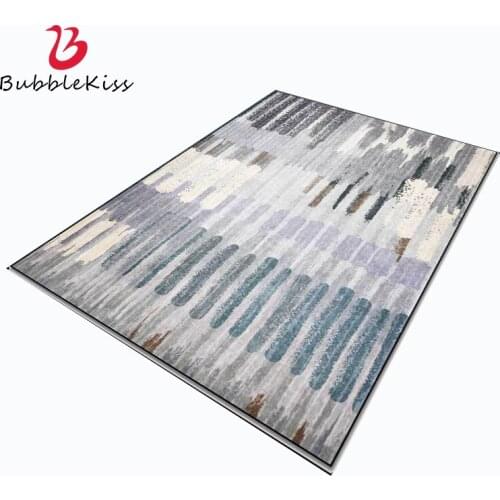 Bubble Kiss 2020 New Modern Style Carpet Abstract Gray-White Striped Pattern Area Rug for Living Room Home Bedroom Decor Carpets