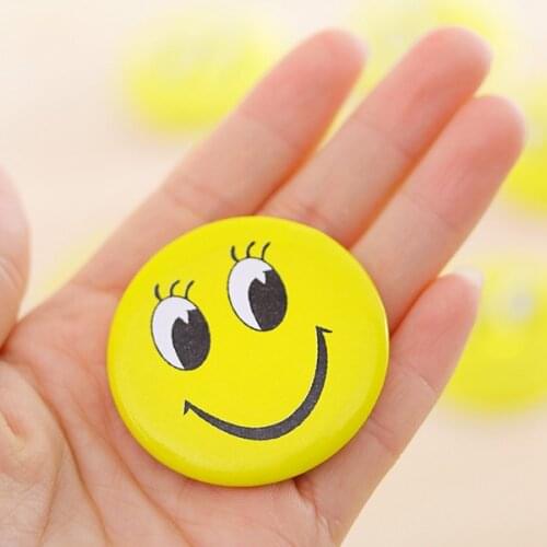 10pcs Promotion smile round badge gifts Circle Tin Plate Plastic Back Pin Button Badge for waiter
