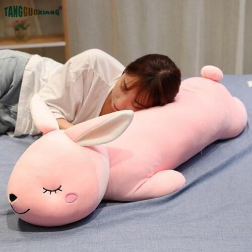 Cute Pink Rabbit Plush Toys Pillow Soft Stuffed Animal Dolls Baby Kid girl Sleep Partner Christmas Birthday Gift Home Decoration