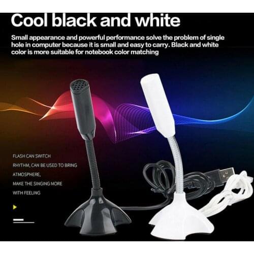 Portable Usb Stereo Studio Mic Ktv Karaoke Mini Microphone For PC Laptop Computer Notebook Handheld Audio Microphone