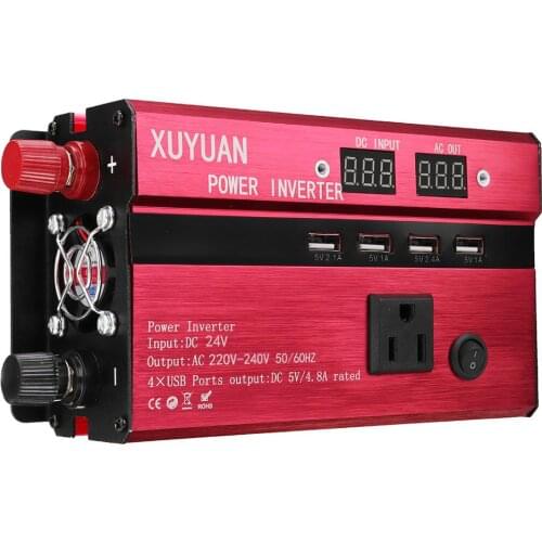 Peak 3000W 4 Type DC 12V/24V to AC 110V/220V Solar Power Inverter LED Modified Sine Wave Converter