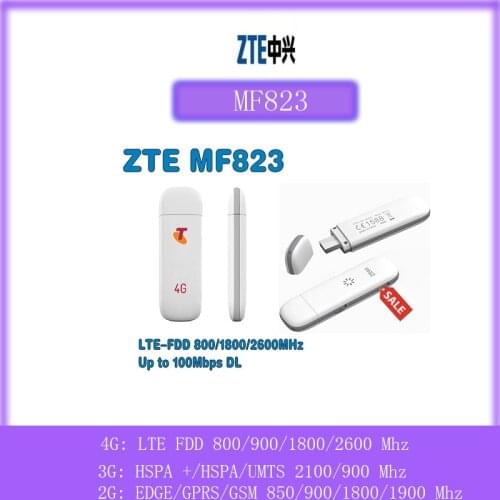 Unlocked ZTE MF823 4G LTE usb Modem 4G LTE 3g FDD Dongle lte 4G Usb Stick Plus 2pcs Antenna