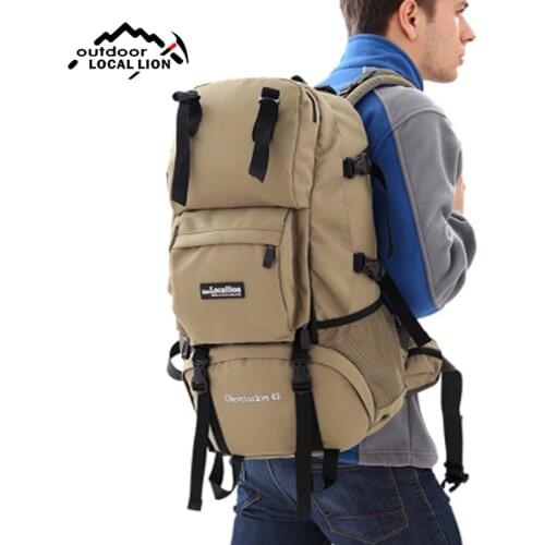LOCALLION 40L Big Load Knapsack Women Men Outdoor Sports Bags Military Camouflage Backpacks for Climbing Hiking Fishing XA215WD