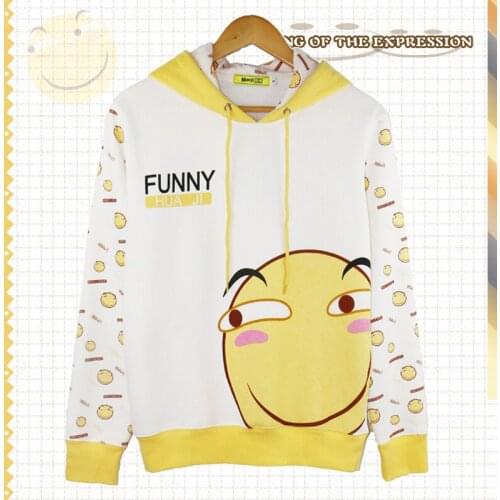 Unisex Kawaii Anime Winter Warm Hoodies Funny Emotion Womens Cotton Thermal Girls Mens Sweatshirts Autumn Long Sleeve Tracksuit