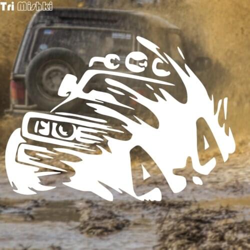 Tri Mishki HZX044 14.2*20cm car sticker lada niva 4x4 off road auto car stickers vinyl Decals Motorcycle Accessories reflective