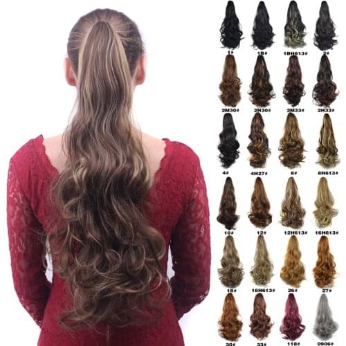 Yihan Claw Clip in Ponytail Extension 22" Long Curly Wavy Pony Tail Synthetic Hair Extensions Claw in Fake Hair Piece For Women