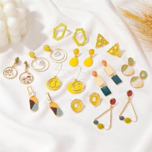 Europe and The United States Small Fresh Geometric Earrings Ins Style Simple Irregular Contrast Color Earrings Mesh Earrings