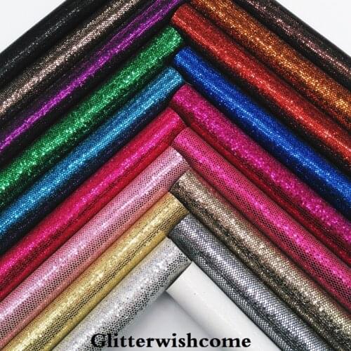 Glitterwishcome 21X29CM A4 Size Vinyl For Bows, Mesh Glitter Leather fabric Vinyl for Bows, GM122A