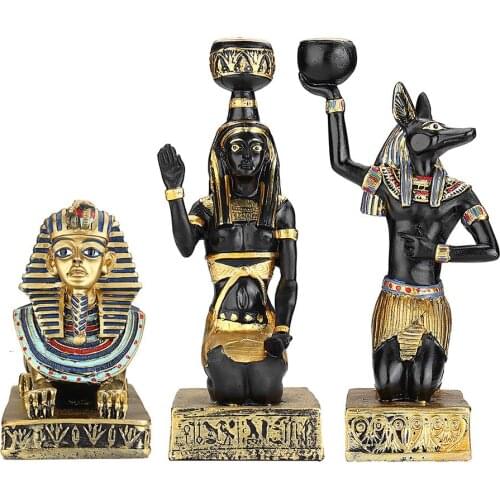 Vintage Egyptian Goddess Figurine Candle Holder Candlestick Home Desktop Decor