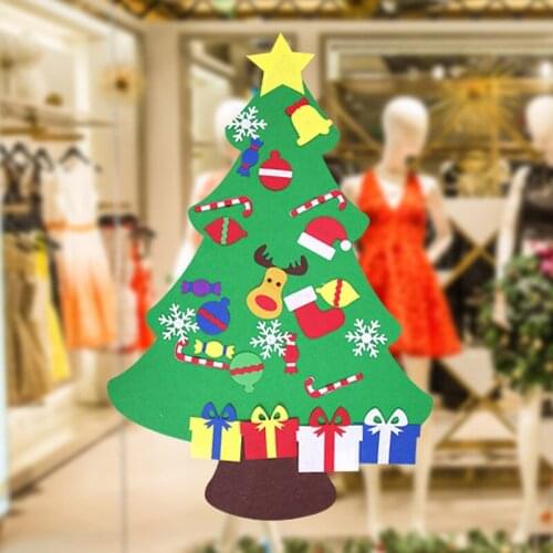 DIY Felt Christmas Tree New Year Gifts Kids Toys Artificial Tree Wall Hanging Ornaments Christmas Decoration for Home