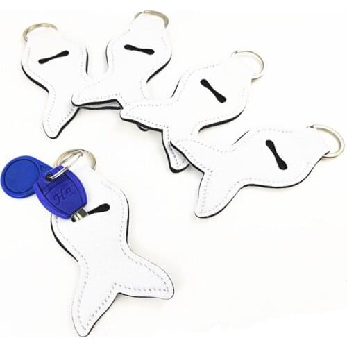 2pcs white style Keychain Chapstick Wrap Lipstick Cover Mermaid Tail Neoprene Chapstick Holder