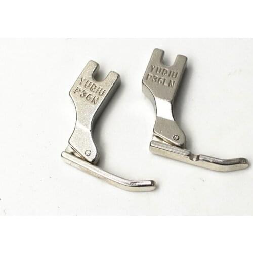2PCS Industrial Sewing Machine Flatcar Unilateral Presser Foot Steel-Sided Zipper Foot P36LN / P36N