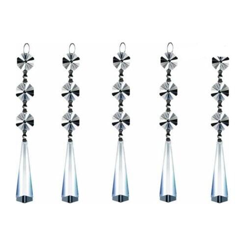 20pc Clear Hanging Crystal Prism Chandelier Lamp Feng Shui Drops Pendants 63mm