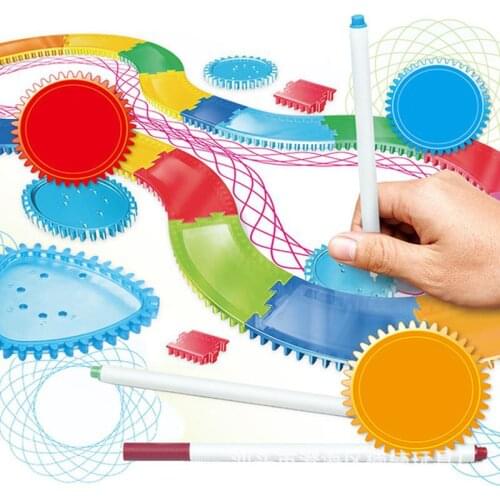 25/30PCS Spirograph Drawing Toys Geometric Ruler Tin Set Draw Spiral Designs Interlocking Gears & Wheels Draw Educational Toys