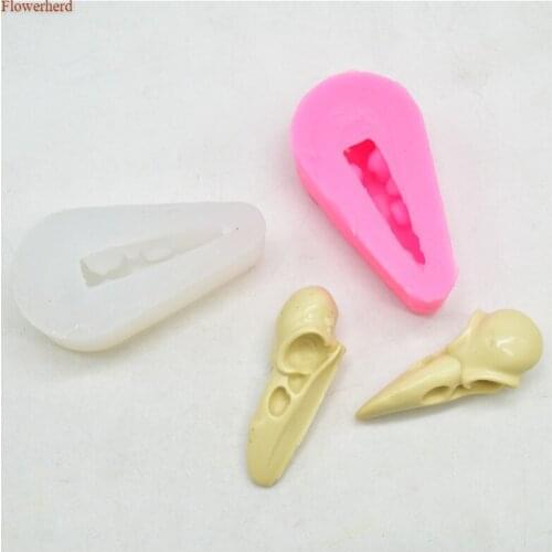 3d Silicone Crow Skull Shape Fondant Cake Chocolate Mold Aroma Plaster Decoration Silicone Mold Candy Decoration Halloween Tool