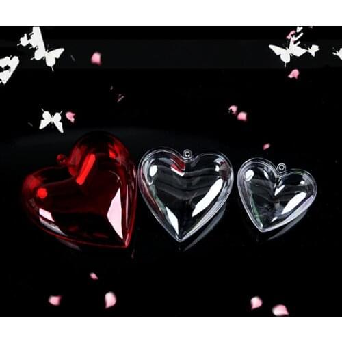 65/80/100mm DIY Clear Plastic Clear 2Pcs 1Pair Bath Bomb Mold Heart Shape Acrylic Mould