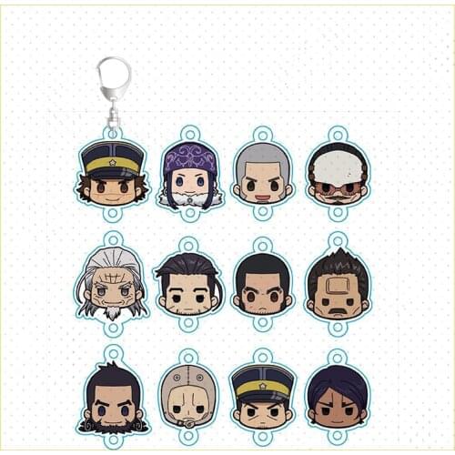 Anime Golden Kamuy Sugimoto Saichi Kochoube Asuko Bags Pendant Keychain Keyring Cosplay Cartoon Accessories Decor Xmas Toy Gifts