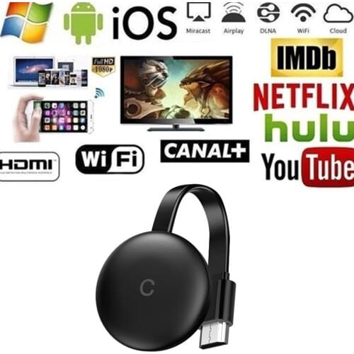 Wifi Wireless Media Streaming Player 1080P Charcoalor For Chromecast Generation