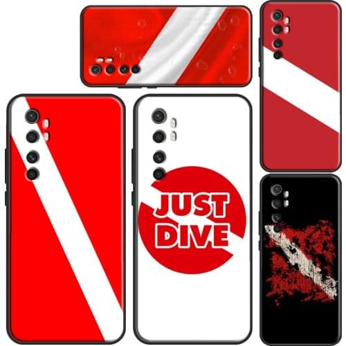 Scuba Diving Dive Flag Case For Xiaomi Mi 11 Lite Ultra 10T Pro A3 Mi Note 10 Lite Coque For POCO M3 Pro F2 F3 X3