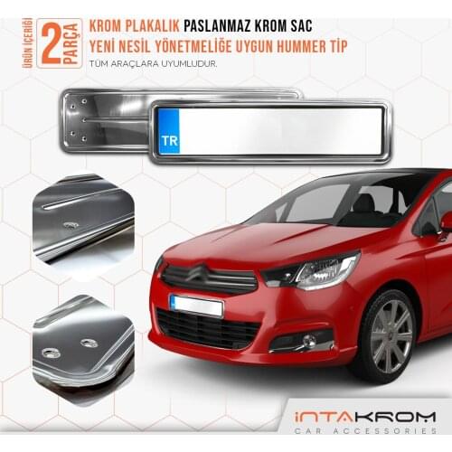 For Citroen C4 Chrome Plates Of Hummer type 2 PCs Chrome Styling Accessories Car Outdoor Track Modified Designed Stainless steel