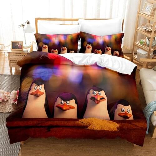 Home Textile Snow Bedding Set Penguin Quilt Cover Single Double Queen King Size For Kids Cartoon Animal Printing Duvet Cover