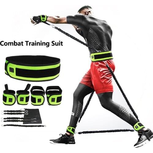 Professional Fighting Training Belt Resistance Rope Fitness Exercise Elastic Band Gym Workout Basketball Tennis Boxing Equipment