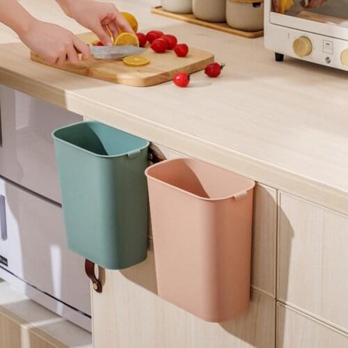 Home Kitchen Slide Cover Trash Rubbish Garbage Can Waste Paper Basket can on the Cabinet Door So it is Super Labor-Saving