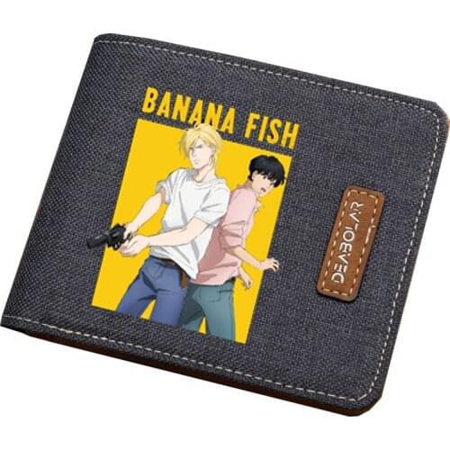 Anime BANANA FISH cosplay wallet student coin Card purse Men women short printing Carteira wallet teenagers purse