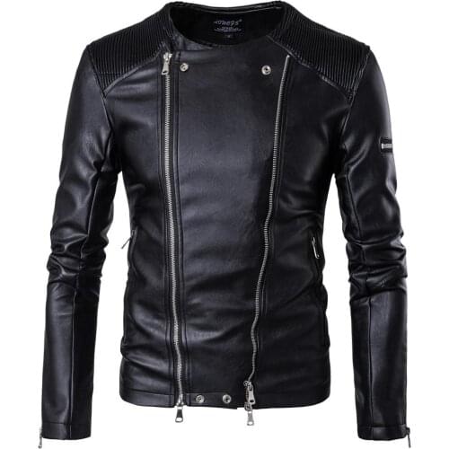 Autumn Winter Mens Motorcycle Leather Jacket New Design Fashion PU Bomber Jacket Men Zipper High Quality Biker Jacket Male 5XL