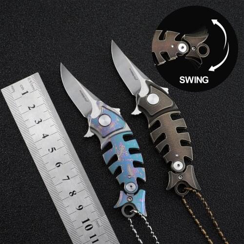 PF900 Petrified fish New M390 steel Titanium handle outdoor camping survive hunting Hiking EDC pocket tool knives