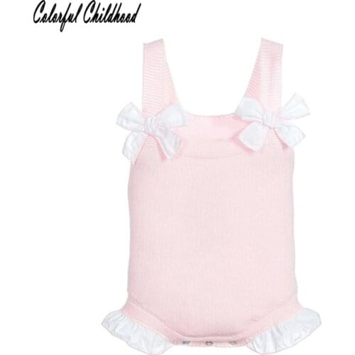Toddler girls clothes autumn cute ribbon bowknot design sleeveless romper baby girls jumpsuit infant newborn kids pajamas