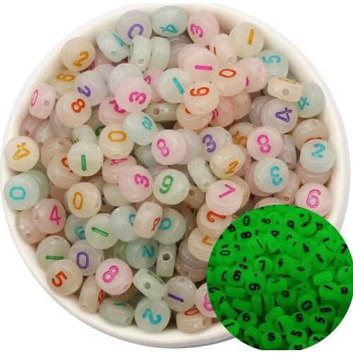 Colorful Mixed Digital Acrylic Beads Round Flat Luminous Spacer Beads For Jewelry Making DIY Crafts Scrapbooking Decoration