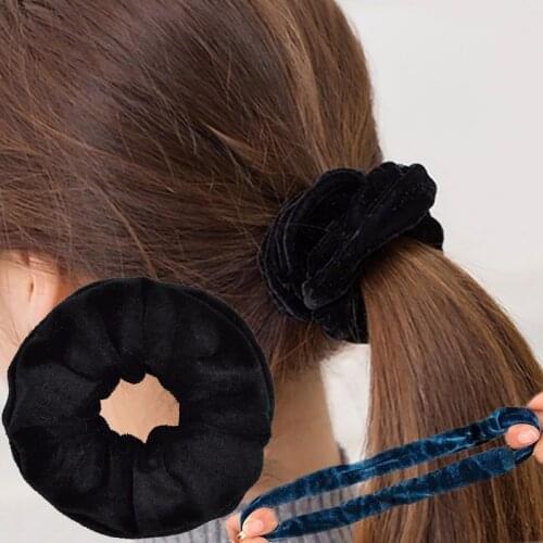 1/5pcs Solid Lady Velvet Hair Scrunchies Ring Women Girls Elastic Hair Bands For Women Girl Ponytail Holders Rubber Band Ties
