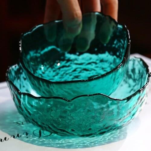 Irregular Phnom Penh Salad Bowl Fruit and Vegetable Plate Food Storage Box Transparent Household Dessert Bowl