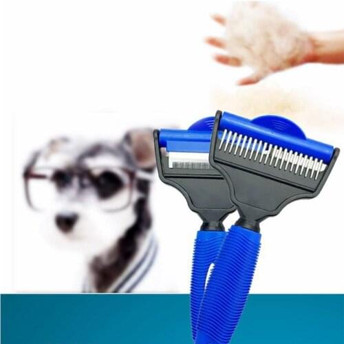 Dogs Cat Detangler Fur Trimming Dematting Deshedding Brush Grooming Tool Hair Removal Comb For matted Long Hair Curly Pet