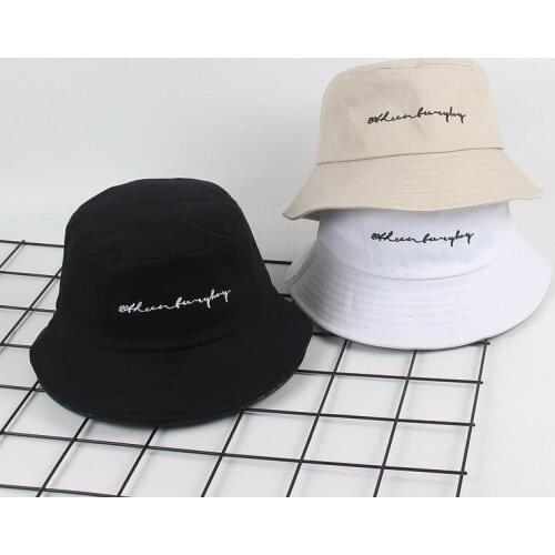 Summer Joker Simple Outdoor Sports Hiking Hat Couple Fisherman Hat Letter Bucket Hat for Men and Women Unisex Panama Bob Cap