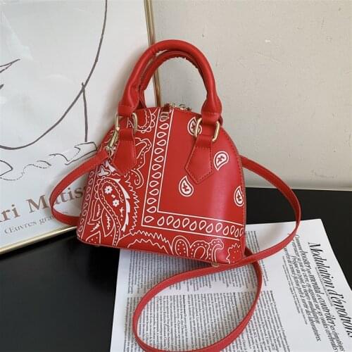 Ethnic style texture portable shell bag 2021 new ins cashew flower fashion shoulder bag messenger female crossbody bag